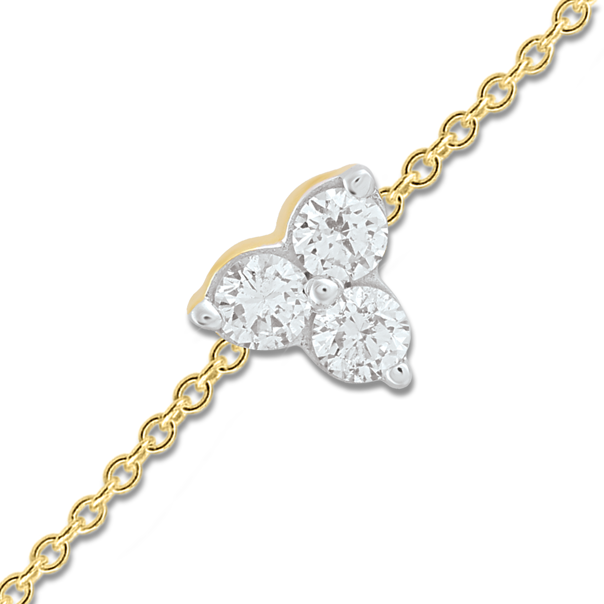 Bracelet with 0.15ct Diamonds in 9K Yellow Gold 17+2cm