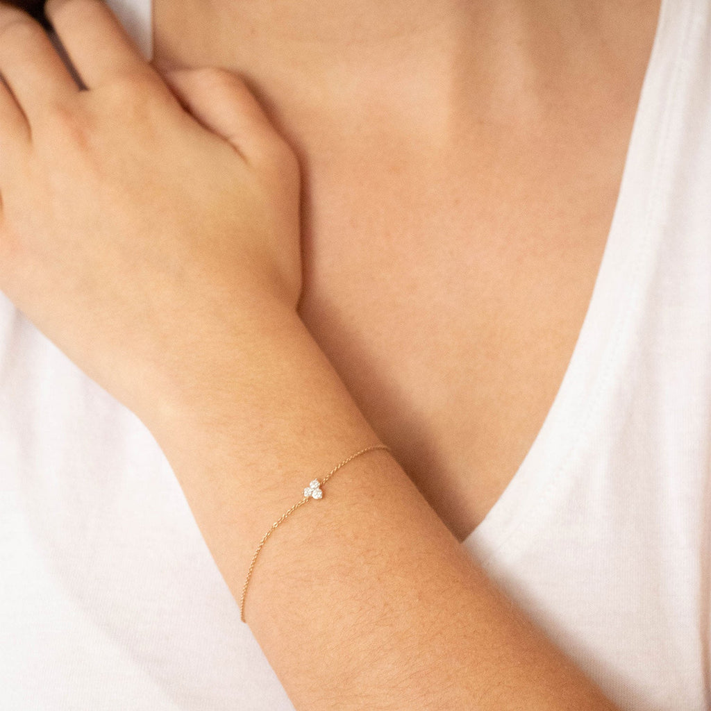 Bracelet with 0.15ct Diamonds in 9K Yellow Gold 17+2cm