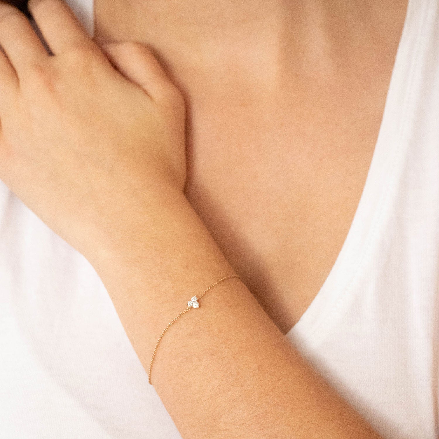 Bracelet with 0.15ct Diamonds in 9K Yellow Gold 17+2cm