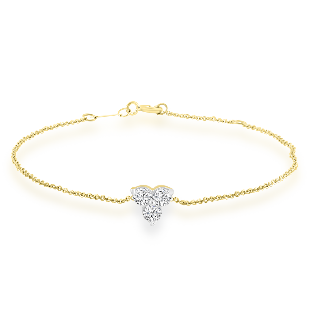 Bracelet with 0.15ct Diamonds in 9K Yellow Gold 17+2cm