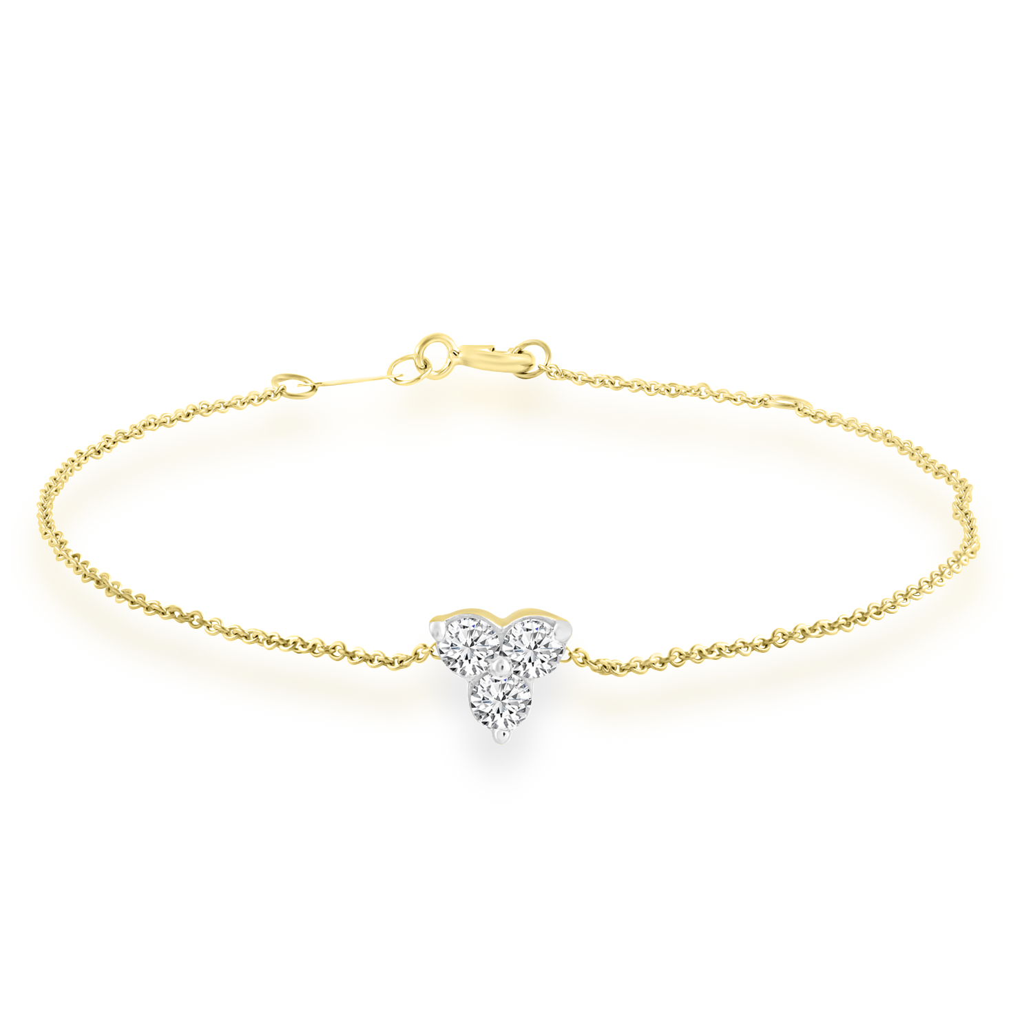 Bracelet with 0.15ct Diamonds in 9K Yellow Gold 17+2cm