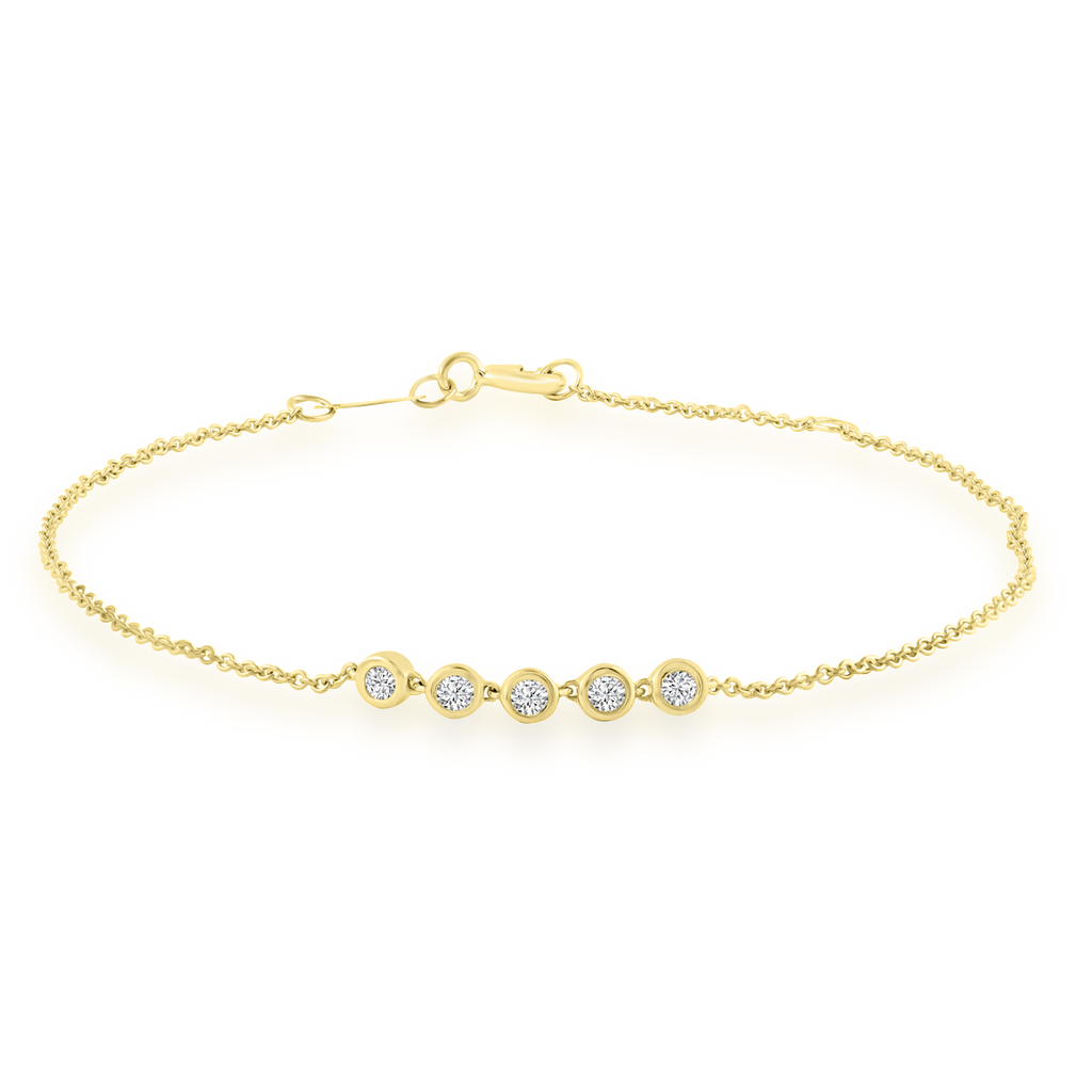 Bracelet with 0.15ct Diamonds in 9K Yellow Gold 17+2cm
