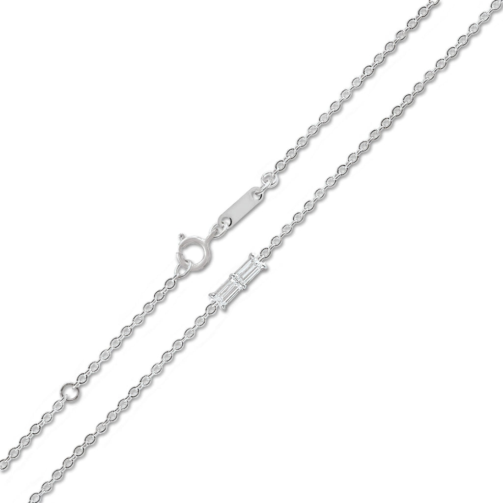 Bracelet with 0.06ct Diamonds in 9K White Gold 17+2cm