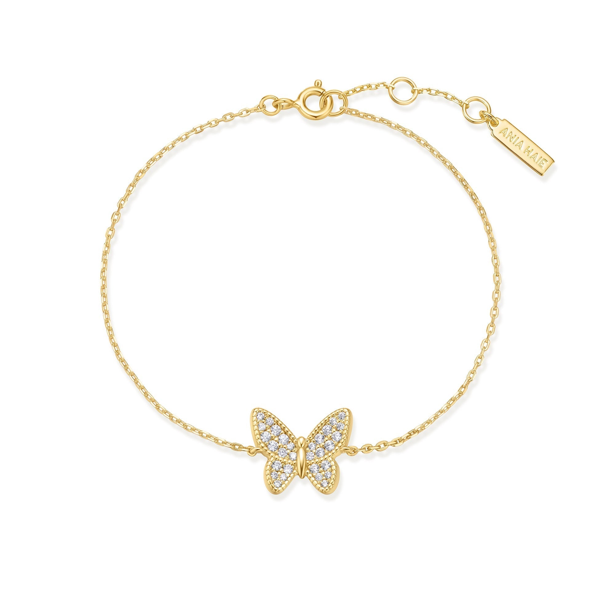 Ania Haie Gold Butterfly Pave Bracelet