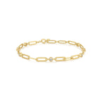 Ania Haie Gold Bezel Station Paper Clip Chain Bracelet