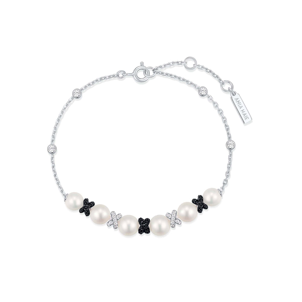 Ania Haie Two-Tone Sparkling Braided Shell Pearl Bracelet
