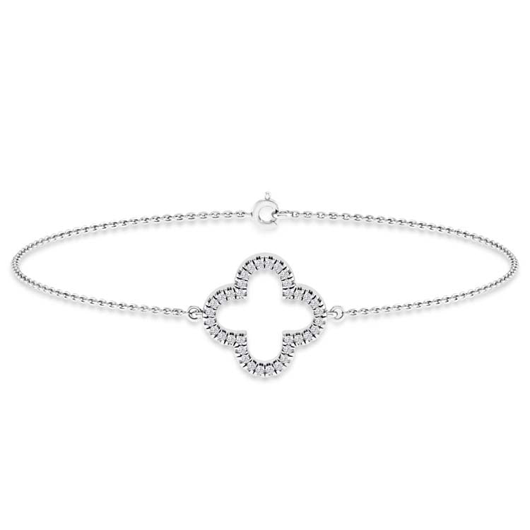 0.10ct HI I1 Diamond Bracelet 18.5cm in 9K White Gold