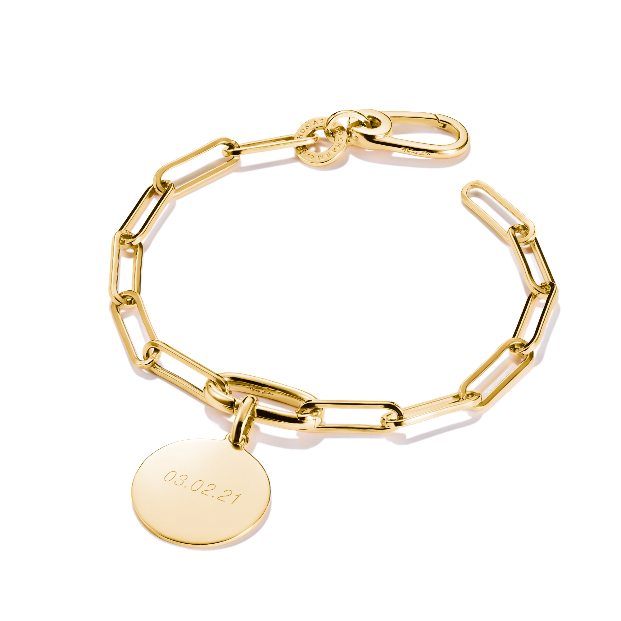 THOMAS SABO Connect Charm bracelet Paperclip Gold