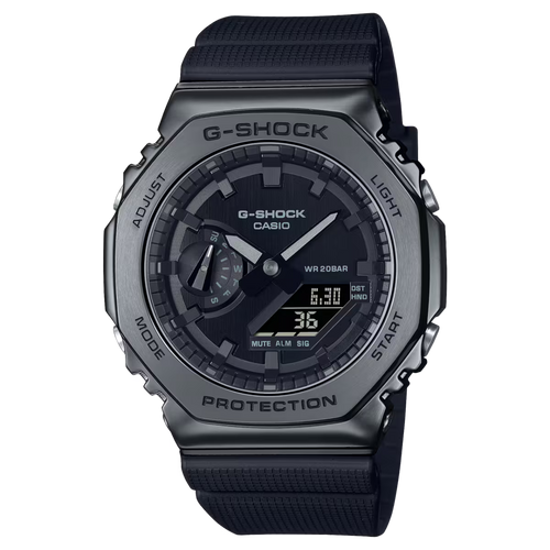 Casio G-Shock Analog Digital Black Strap Men's Watch, Black Dial, 49.3 × 44.4 × 11.8 mm