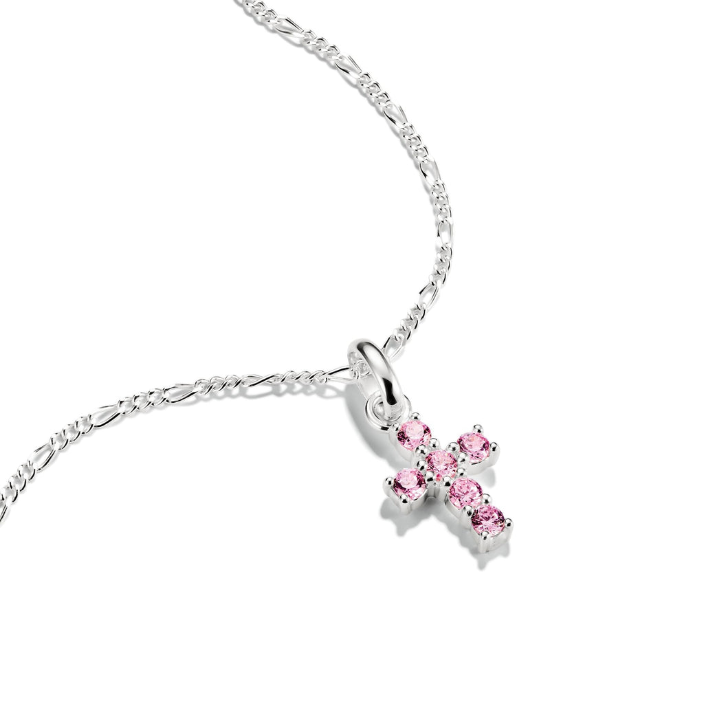 THOMAS SABO Connect Charm cross with pink stones