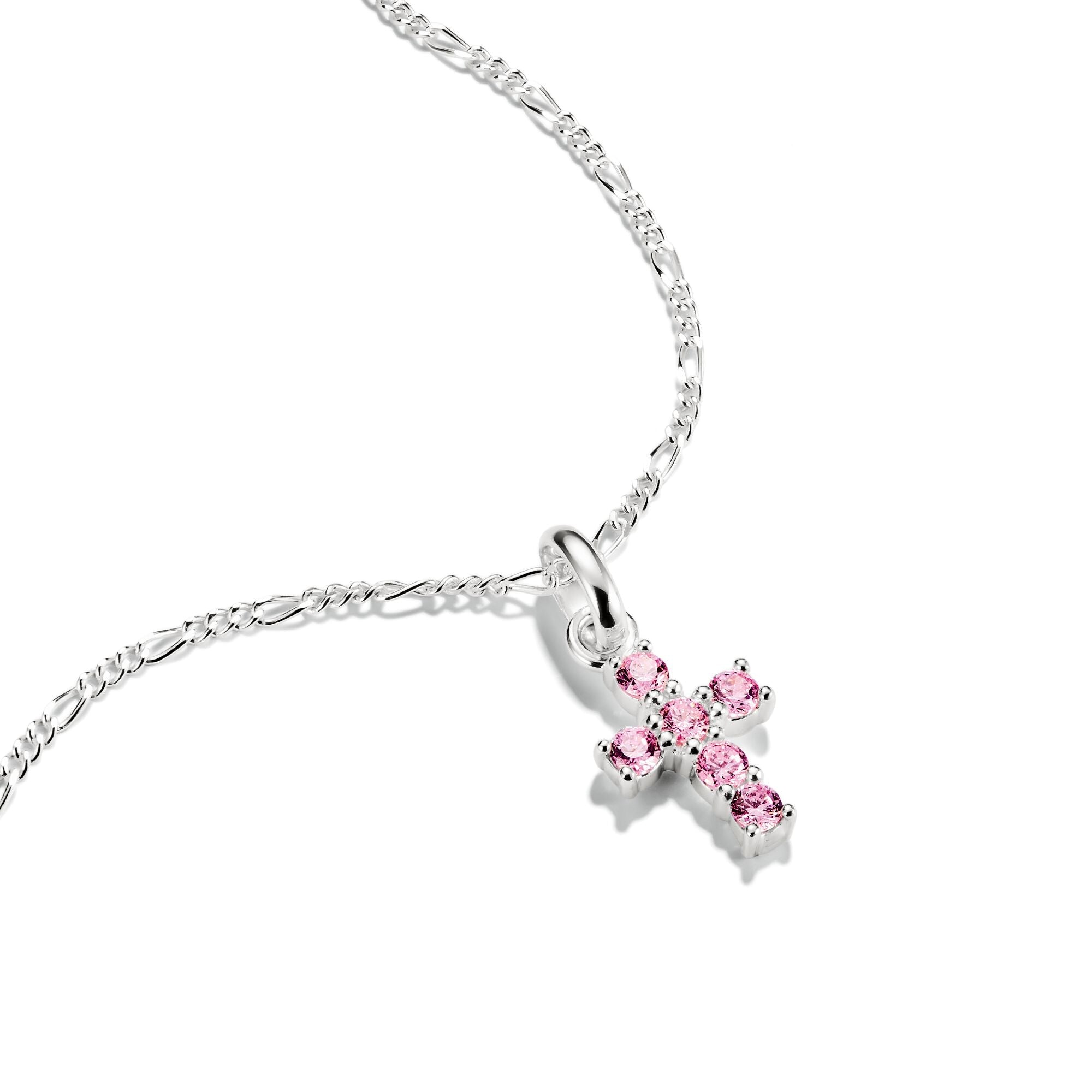 THOMAS SABO Connect Charm cross with pink stones