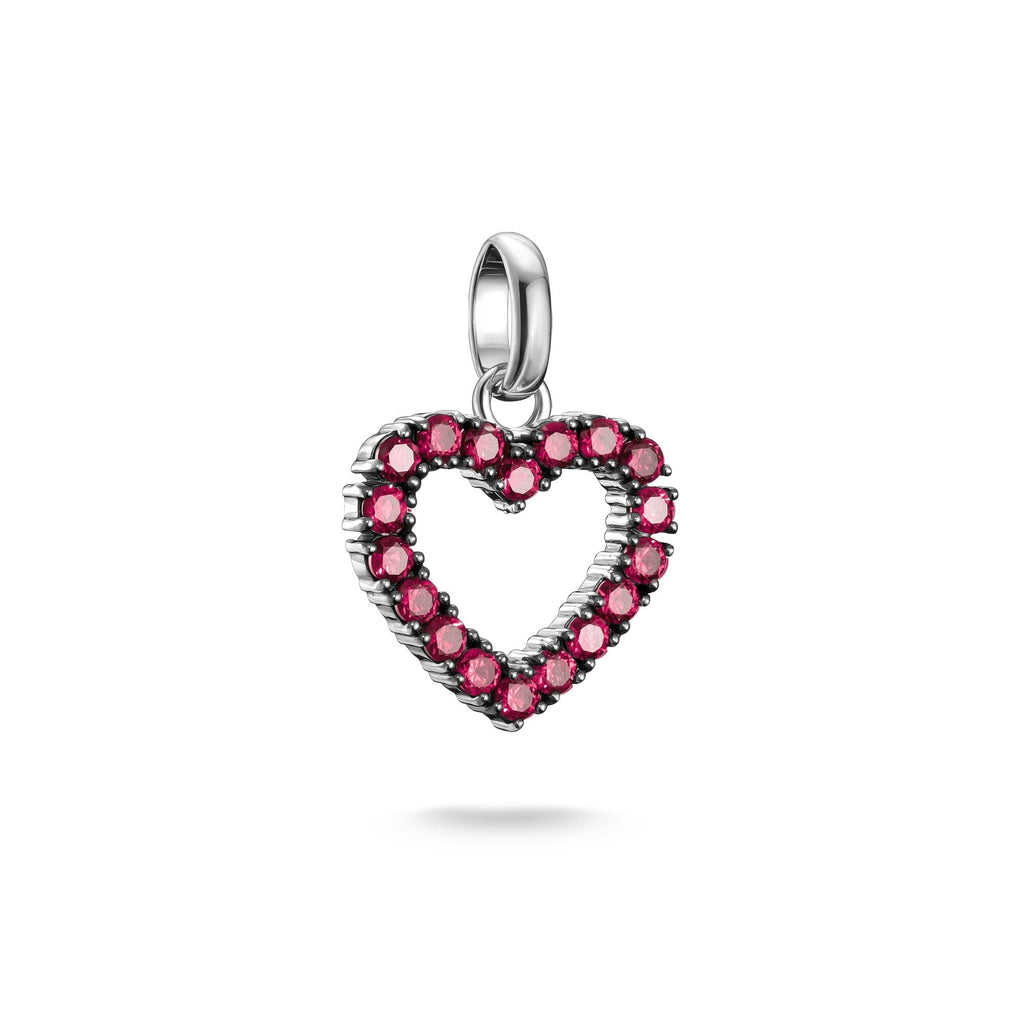 THOMAS SABO Connect Charm heart with red stones