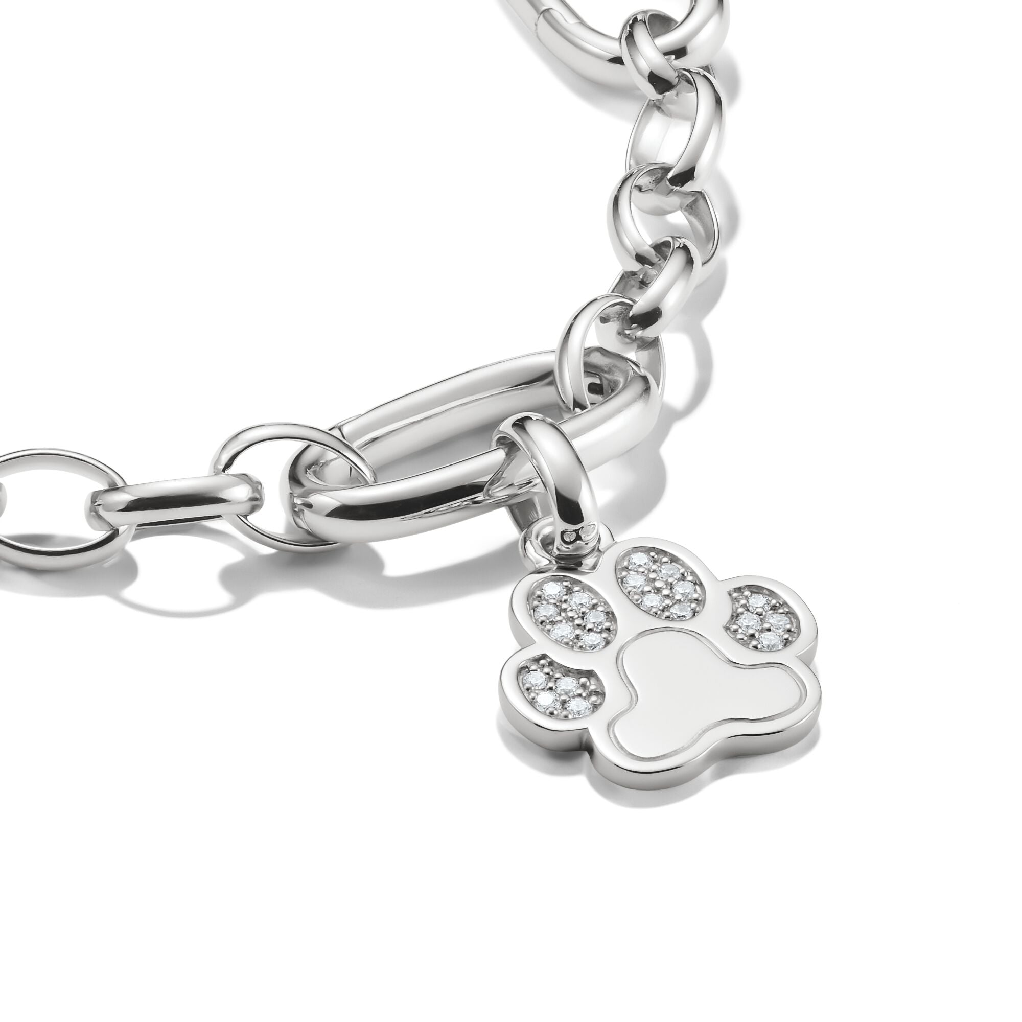 THOMAS SABO Connect Charm paw with stones silver