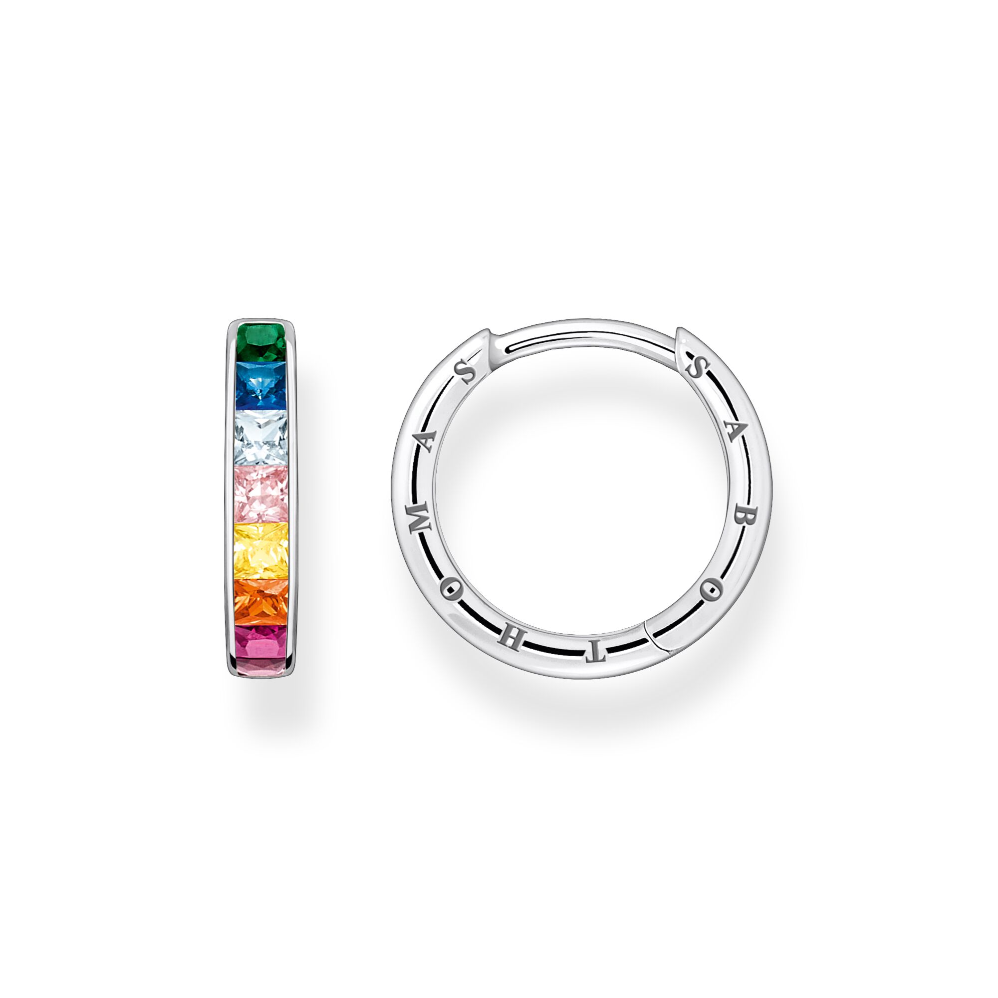 THOMAS SABO Hoop earrings colourful stones pavÃ© silver