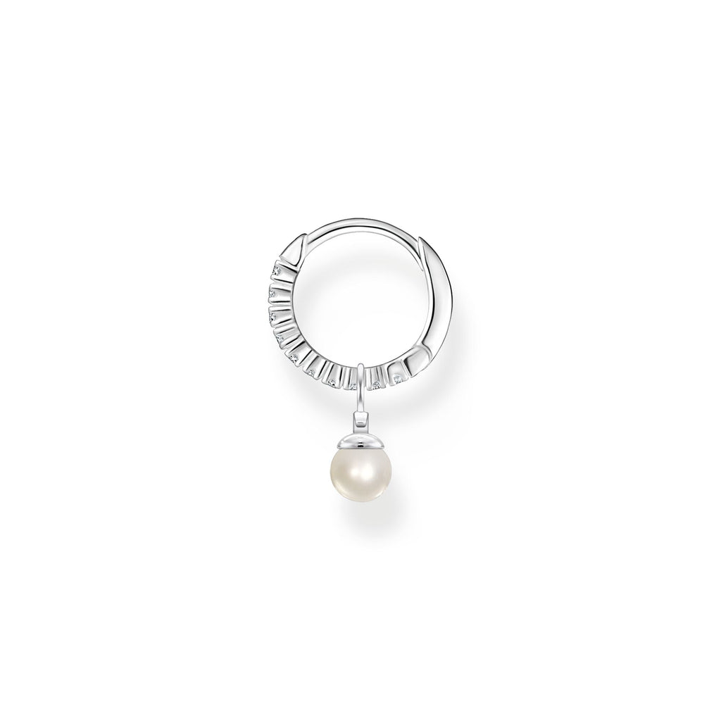 Thomas Sabo Single hoop earring with pearl pendant silver
