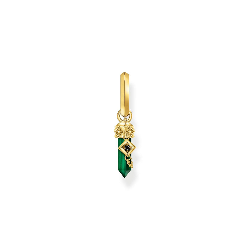 THOMAS SABO Single Crystal Hoop Earring with Malachite