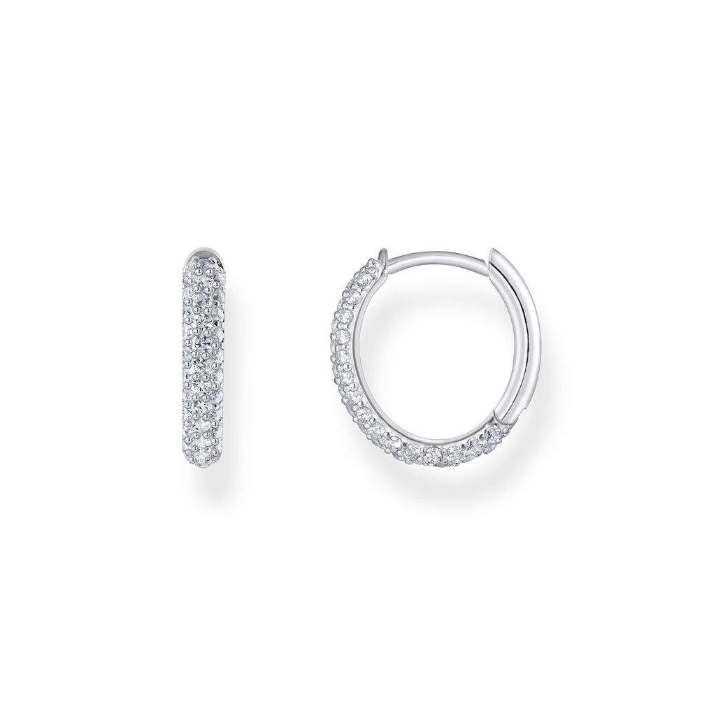 THOMAS SABO Hoop earrings with white zirconia pavÃÂ©