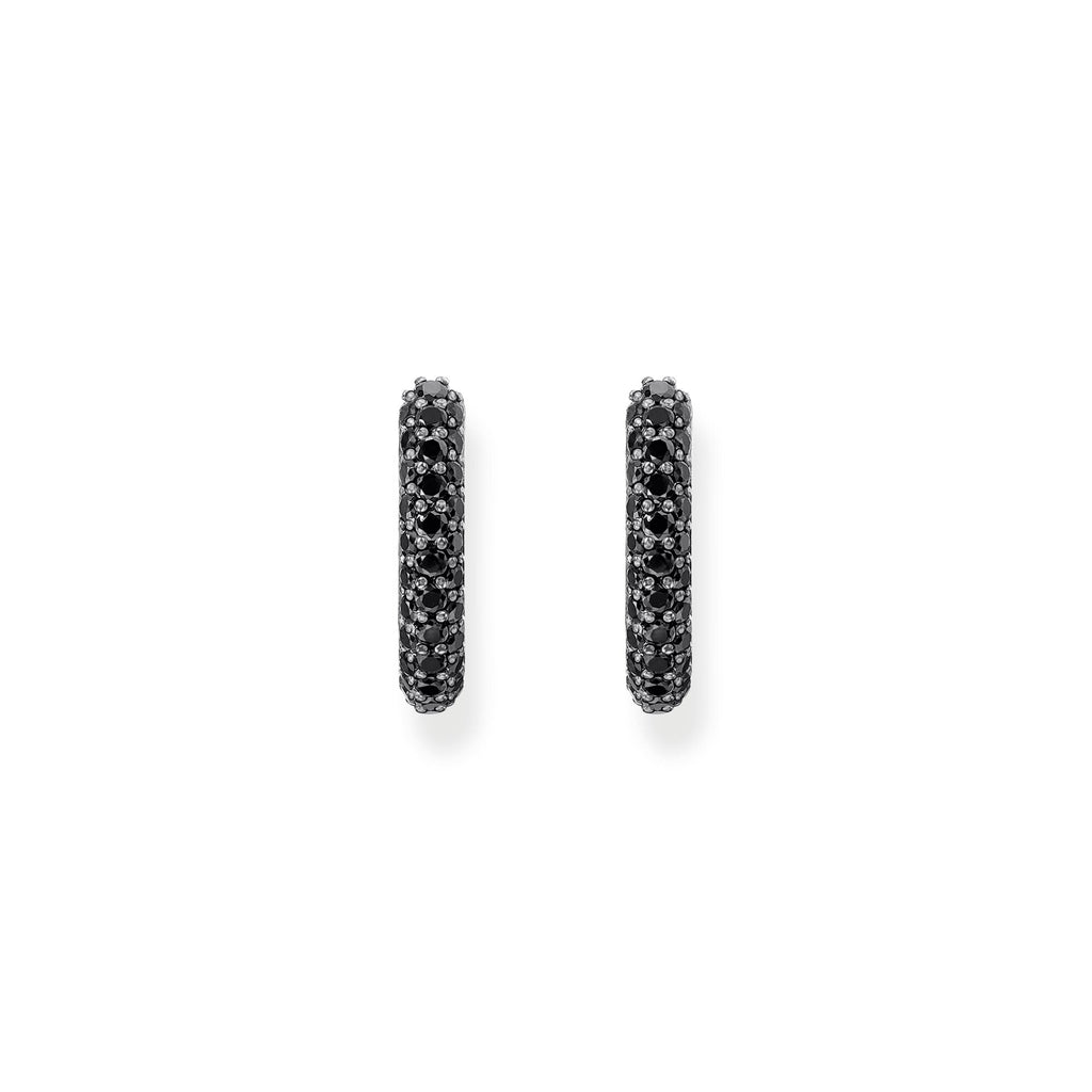 THOMAS SABO Hoop earrings with black zirconia pavÃÂ©