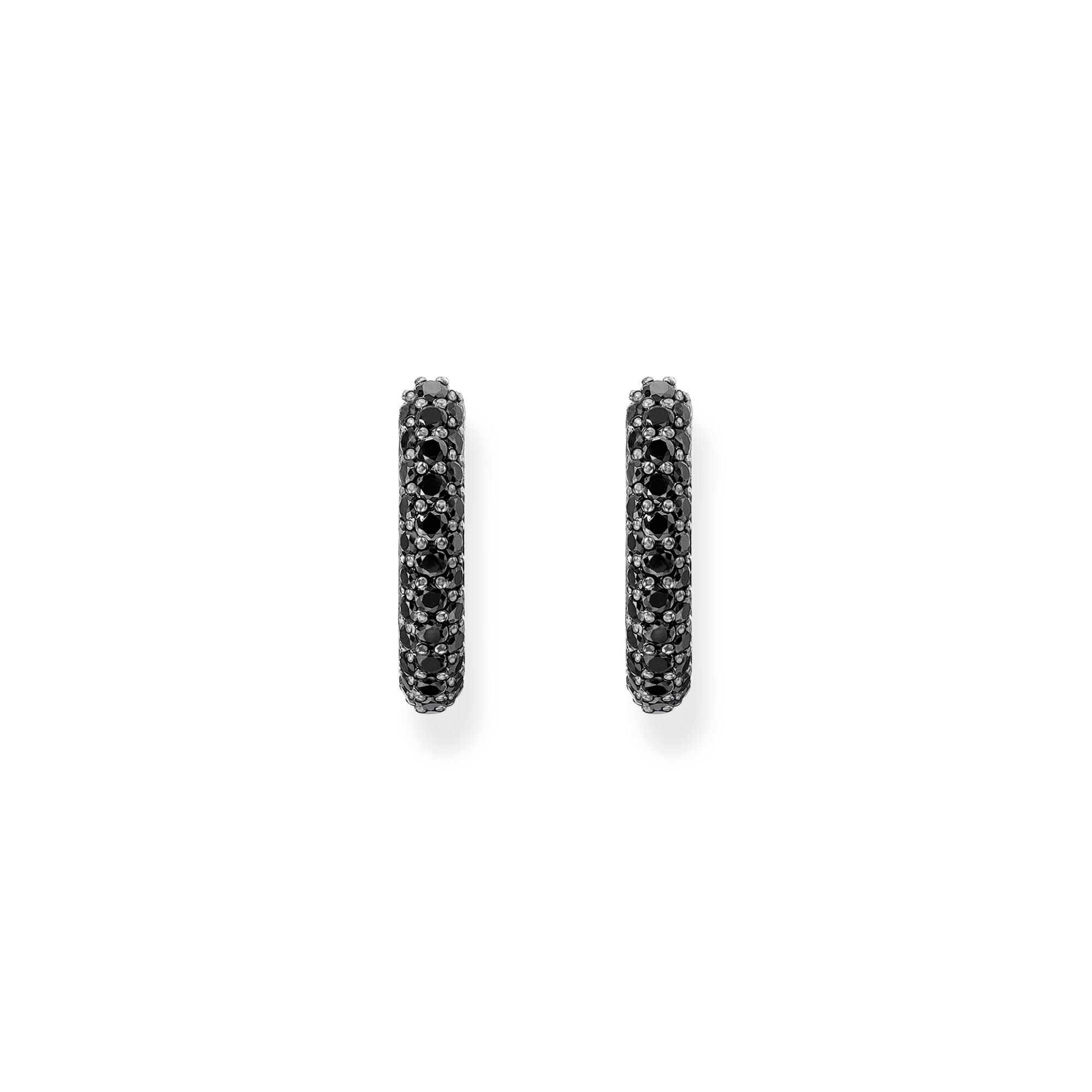 THOMAS SABO Hoop earrings with black zirconia pavÃÂ©
