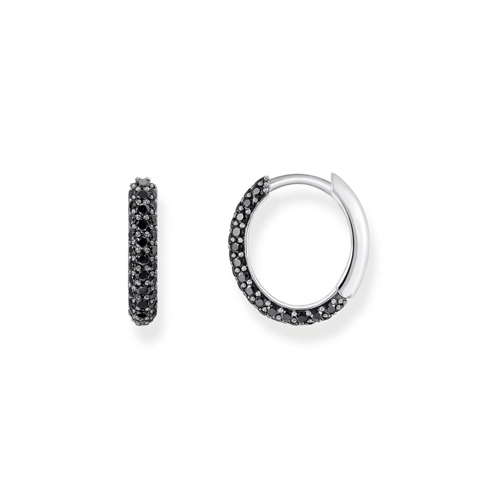 THOMAS SABO Hoop earrings with black zirconia pavÃÂ©