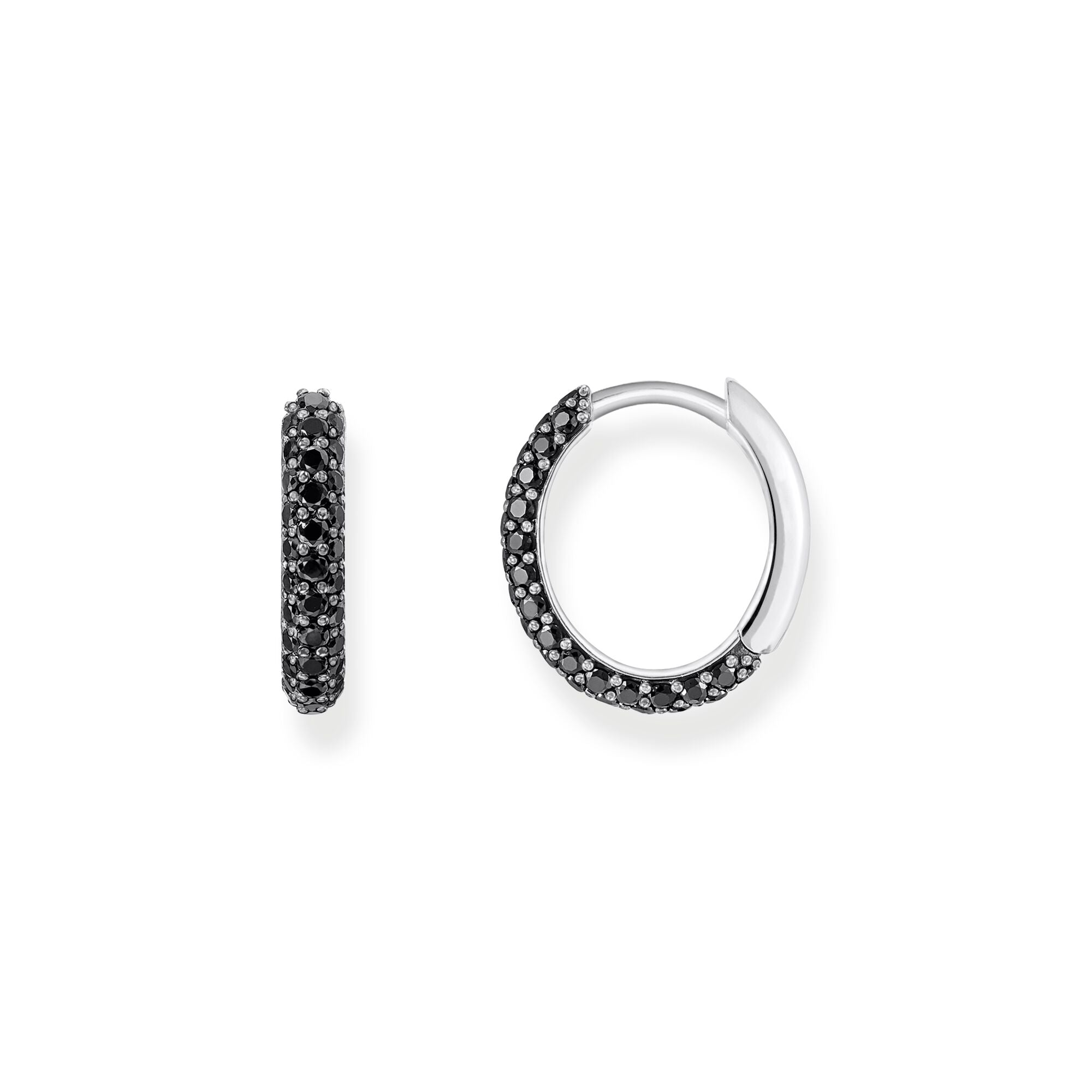 THOMAS SABO Hoop earrings with black zirconia pavÃÂ©