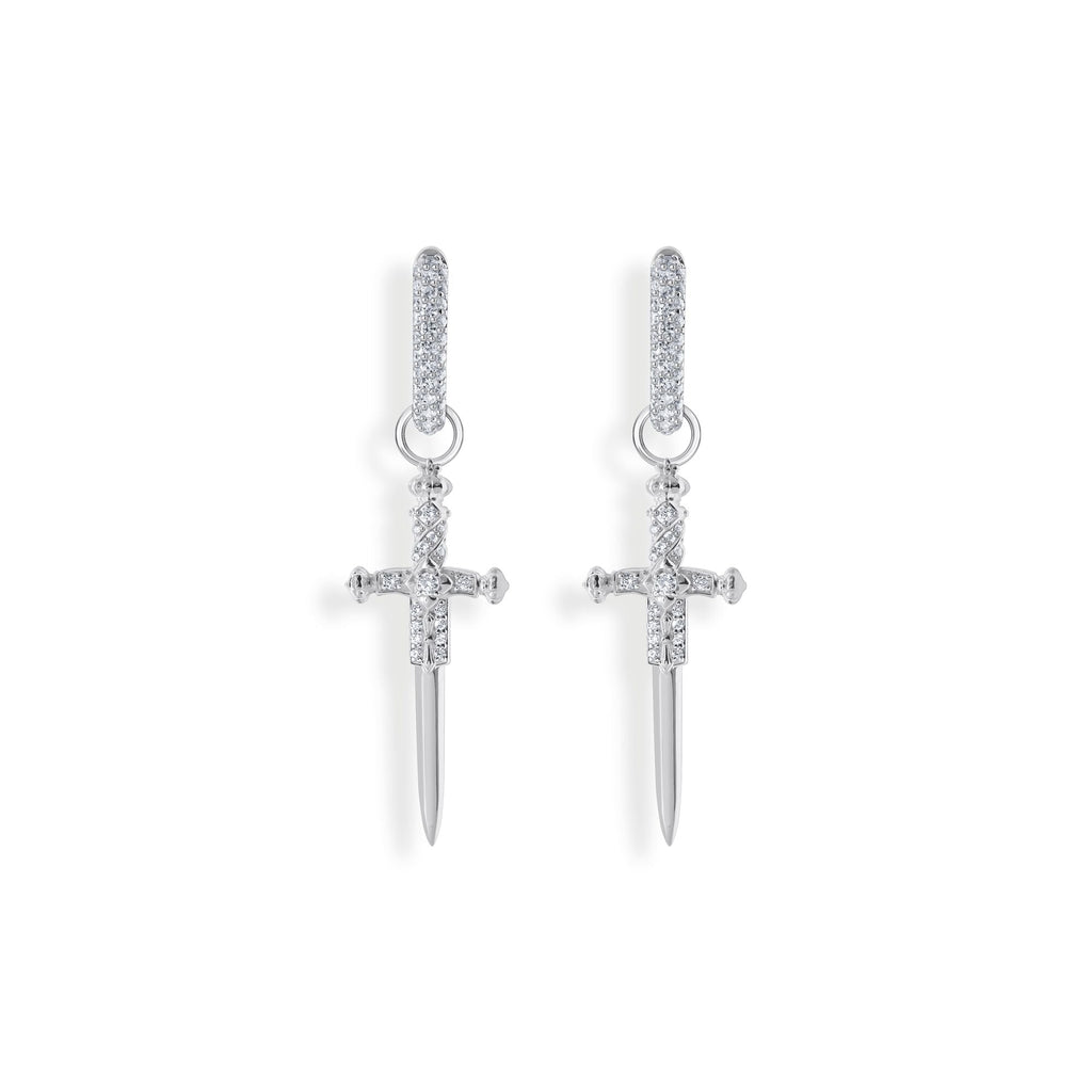 THOMAS SABO Single hoop earring with sword & white stones