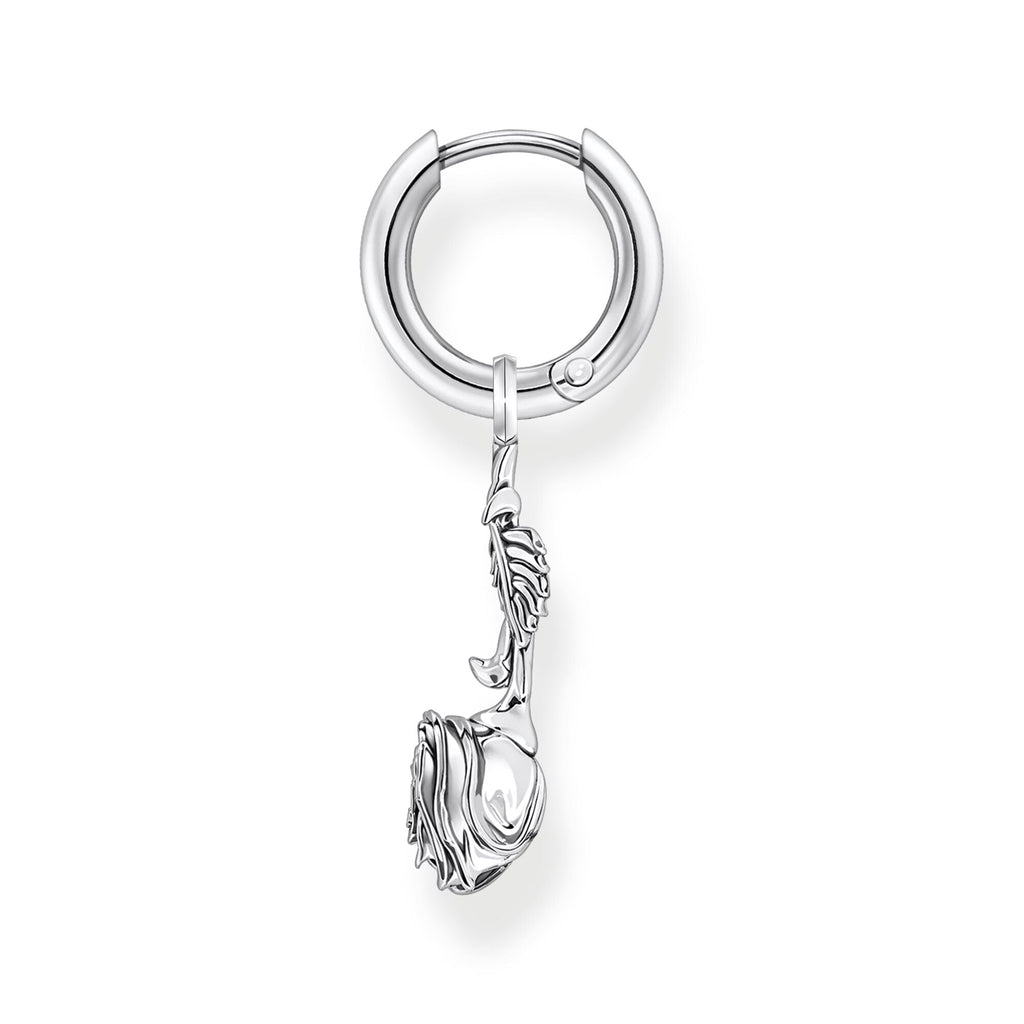 THOMAS SABO Single Creole with Midnight Rose Pendant