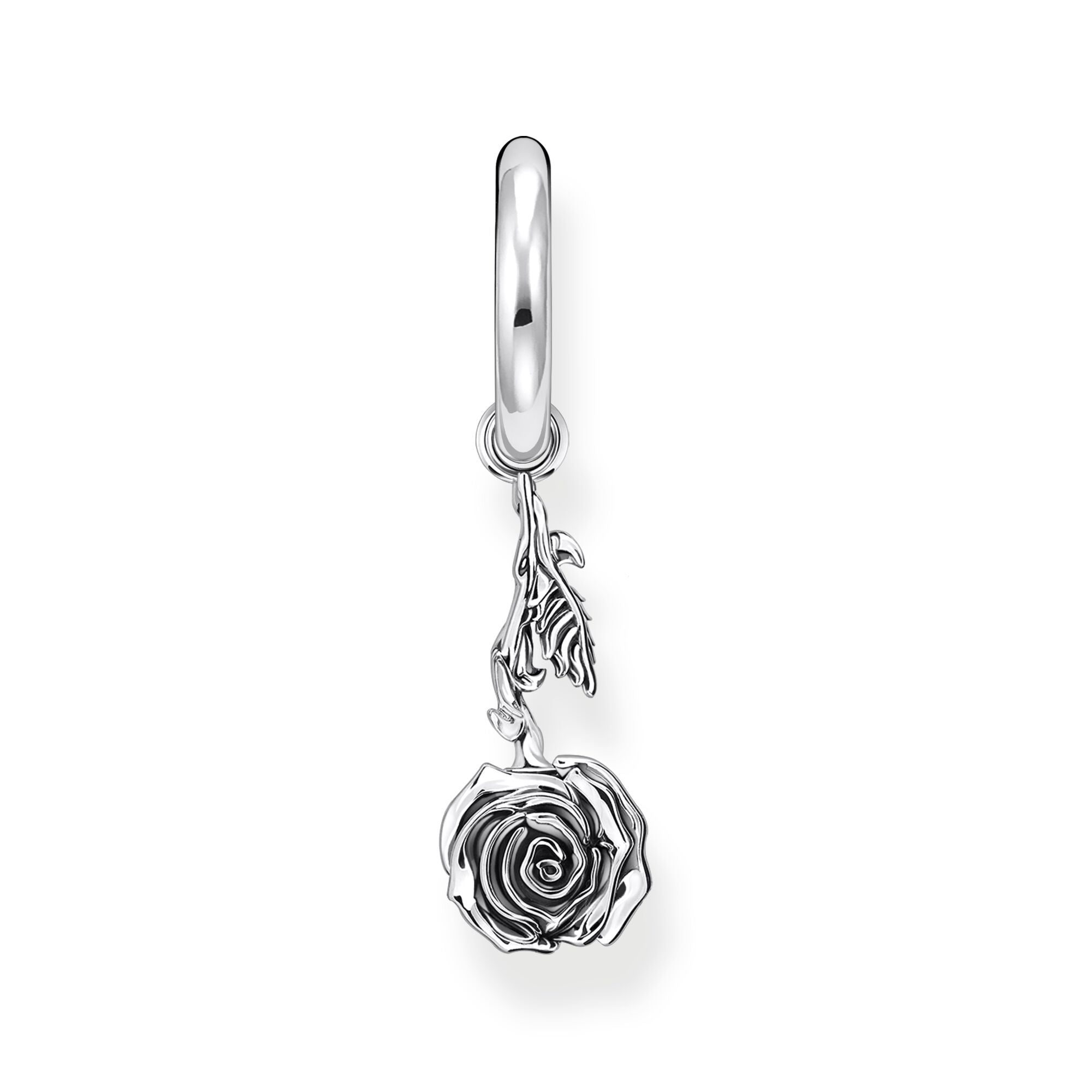 THOMAS SABO Single Creole with Midnight Rose Pendant