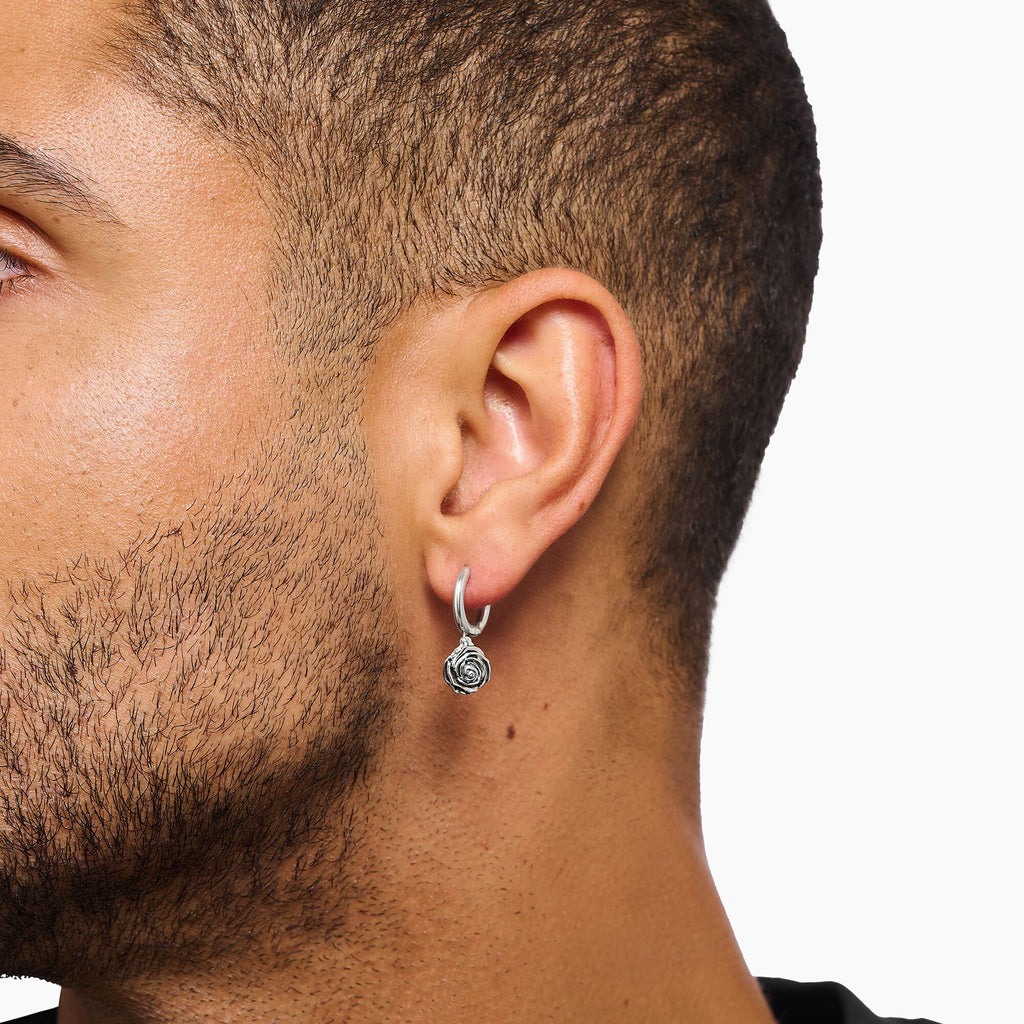 THOMAS SABO Midnight Rose hoop earrings