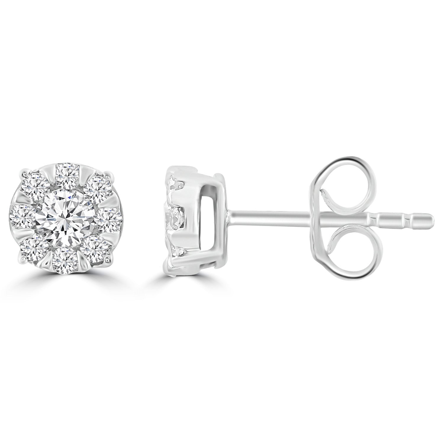 Stud Earrings with 0.25ct Diamonds in 9K White Gold