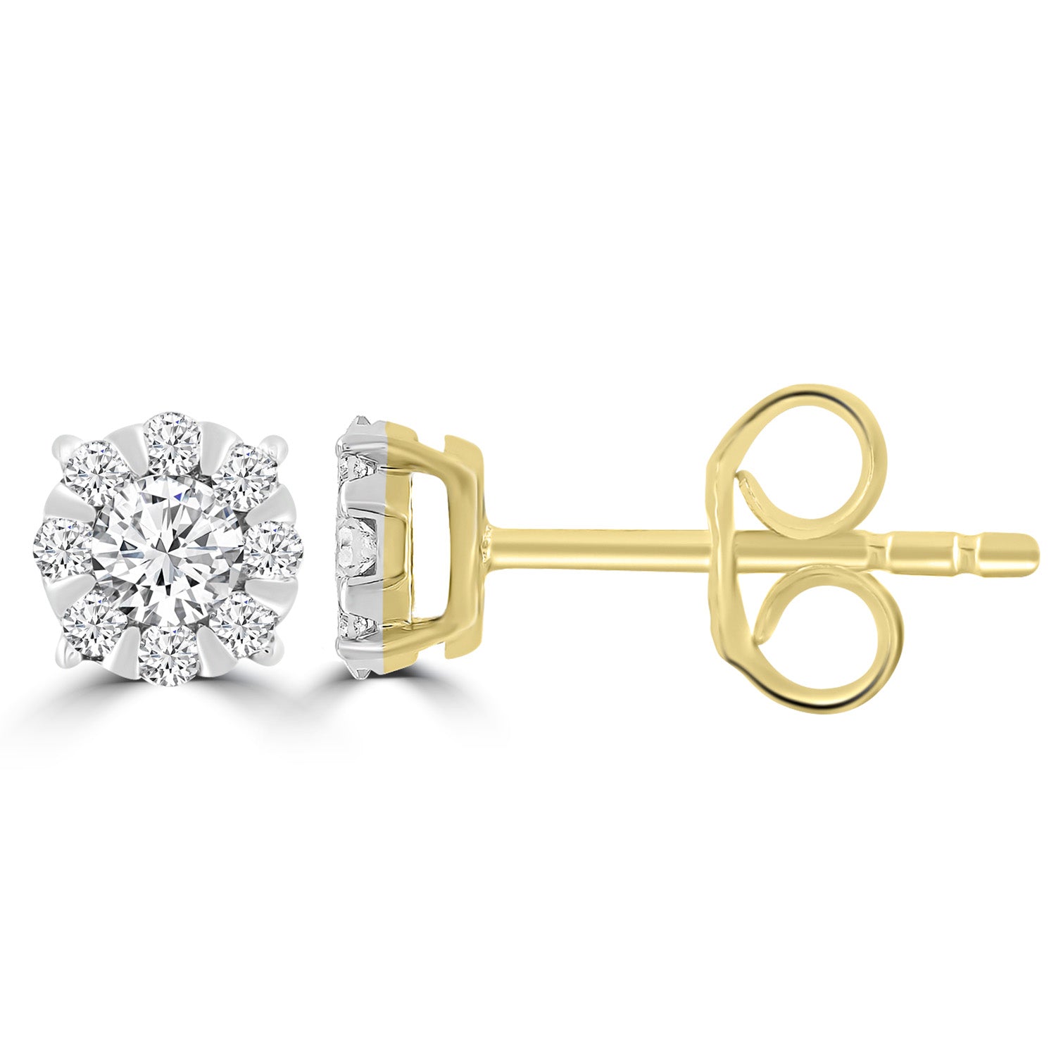 Stud Earrings with 0.25ct Diamonds in 9K Yellow Gold