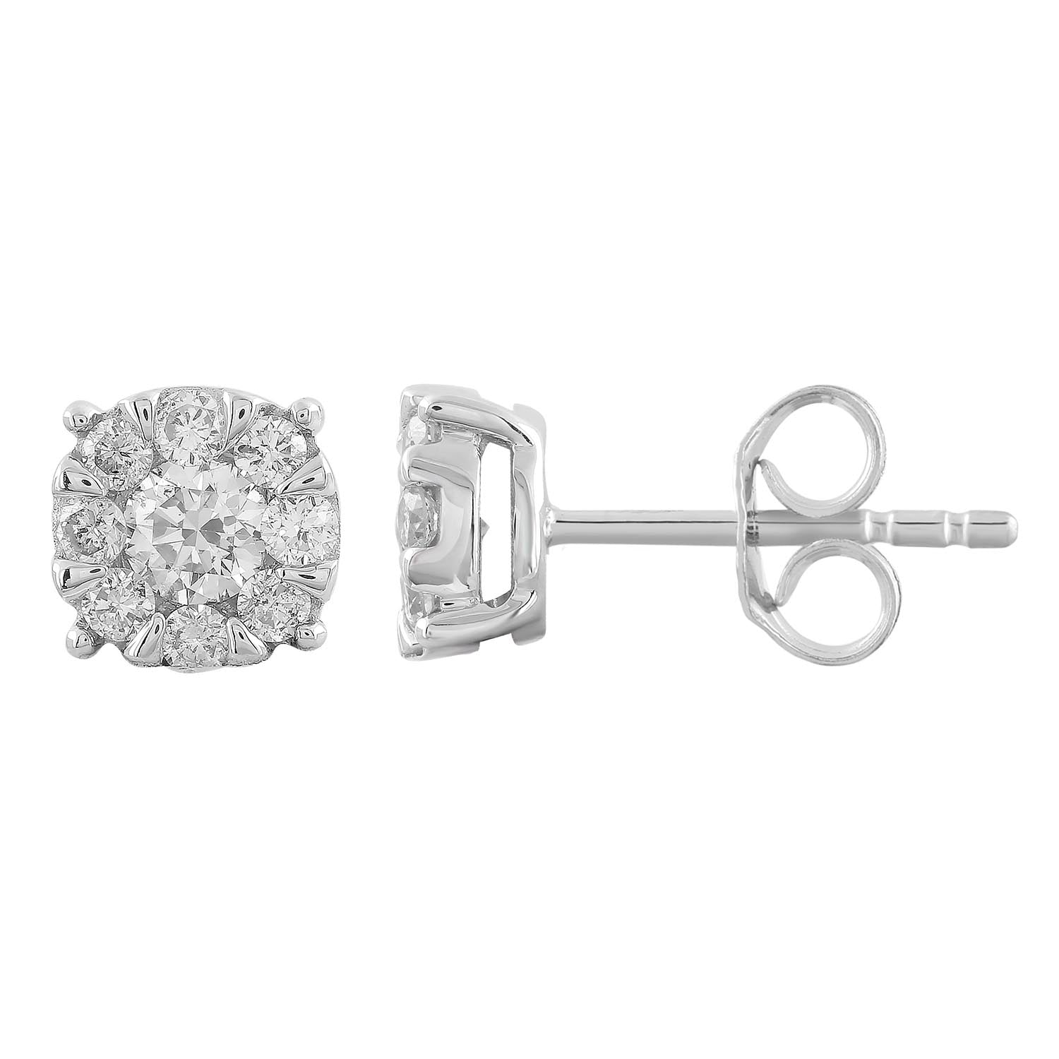 Stud Earrings with 0.33ct Diamonds in 9K White Gold