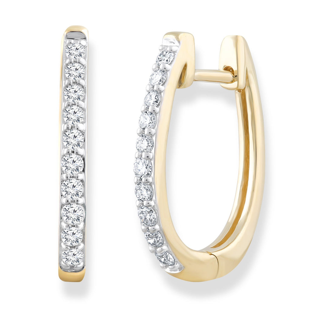 Huggie Earrings with 0.33ct Diamonds in 9K Yellow Gold