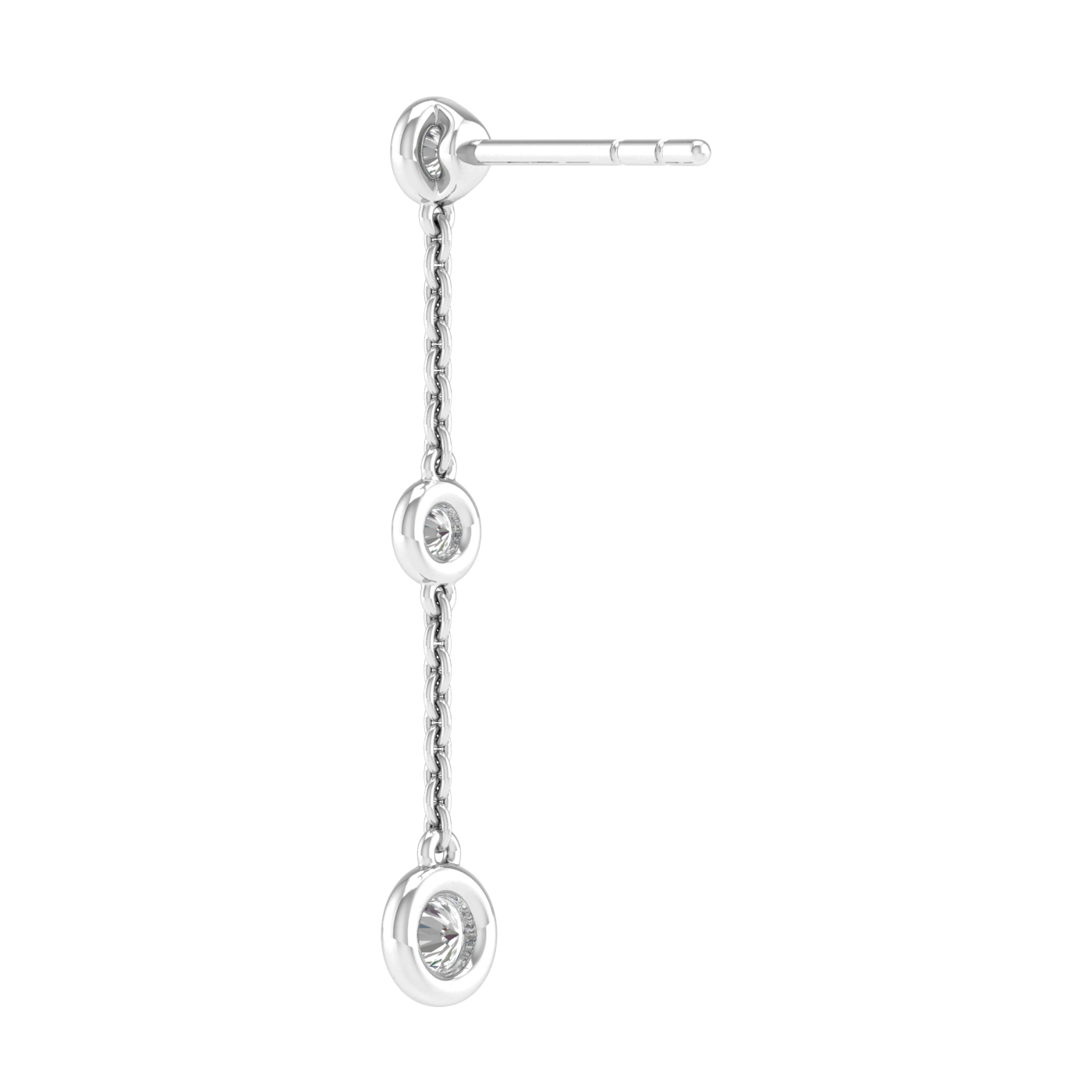 Diamond Chain Earrings with 0.25ct Diamonds in 9K White Gold