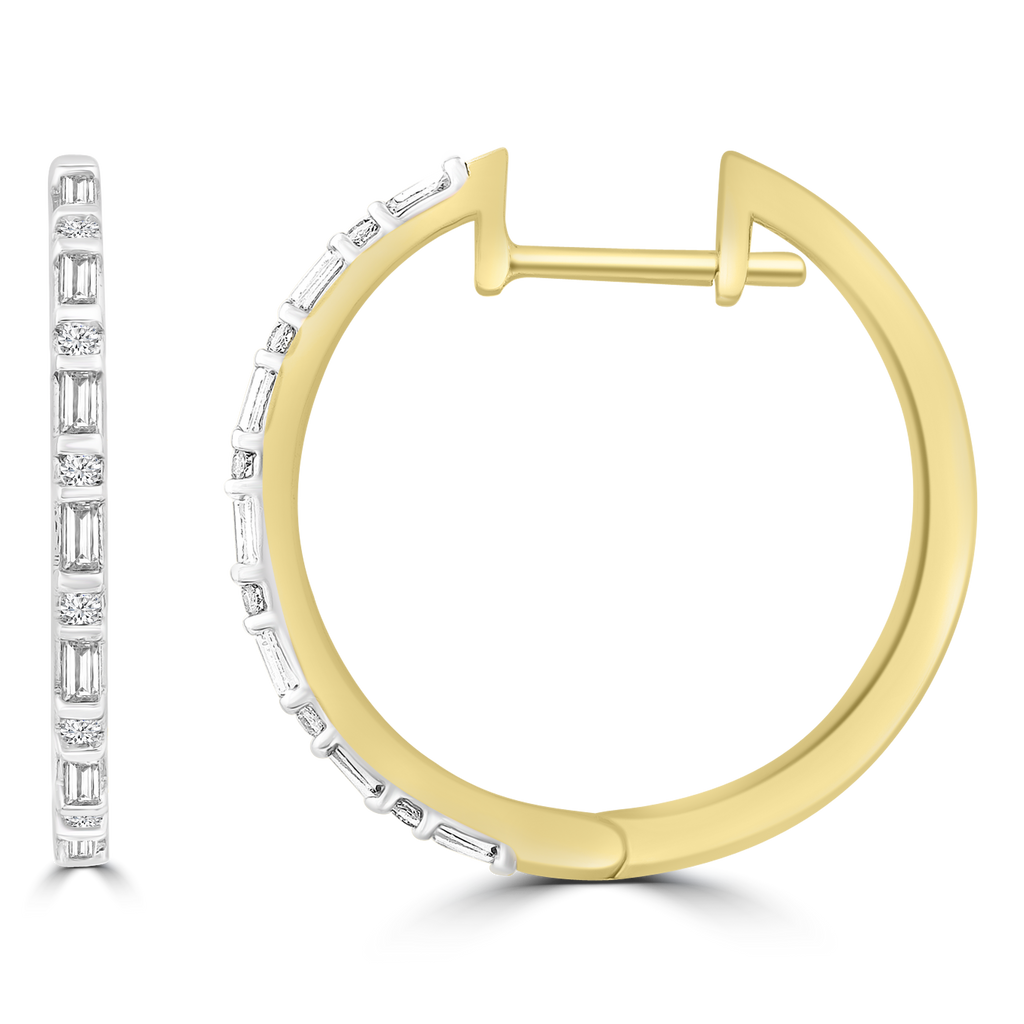 Diamond Hoop Earrings with 0.23ct Diamonds in 9K Yellow Gold