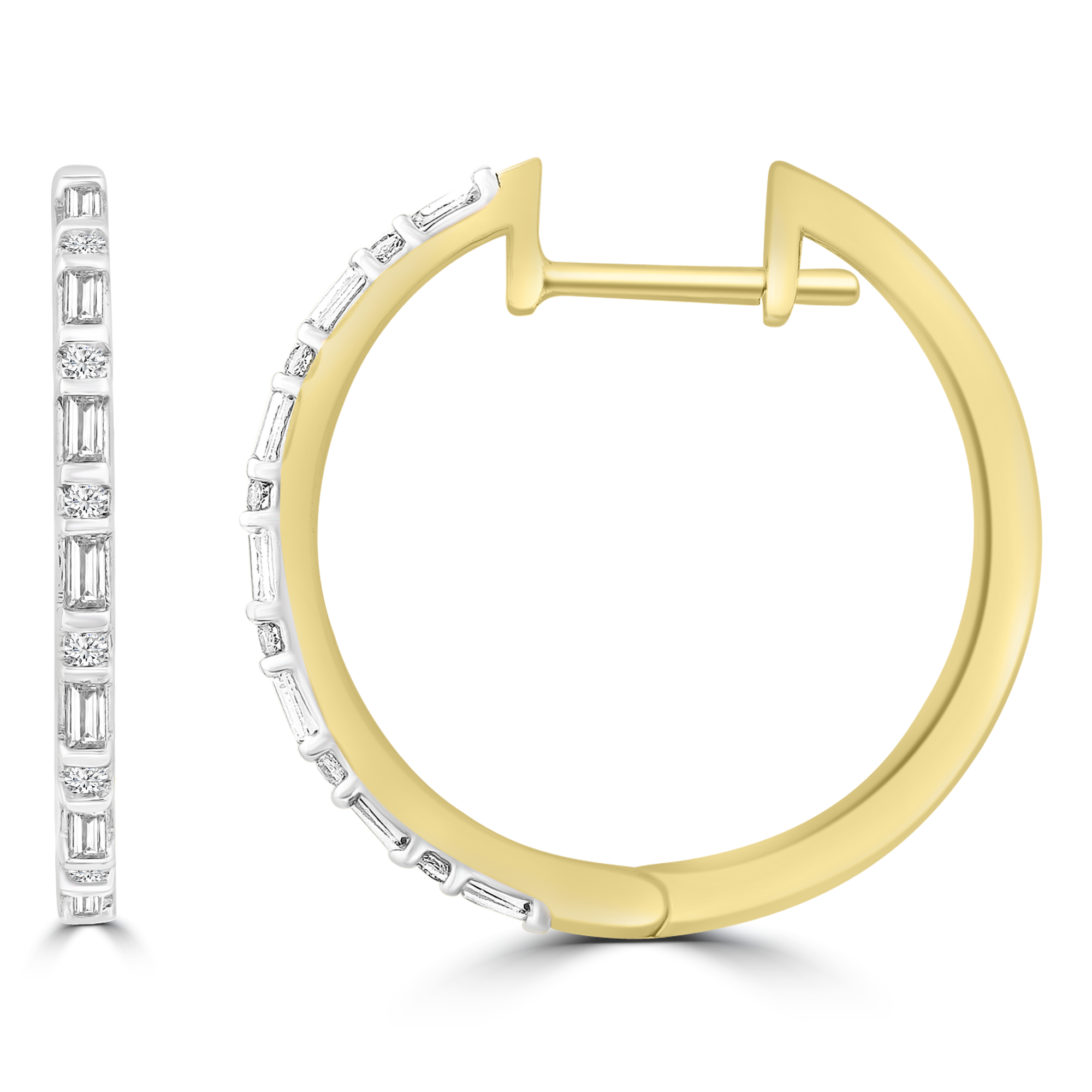 Diamond Hoop Earrings with 0.23ct Diamonds in 9K Yellow Gold