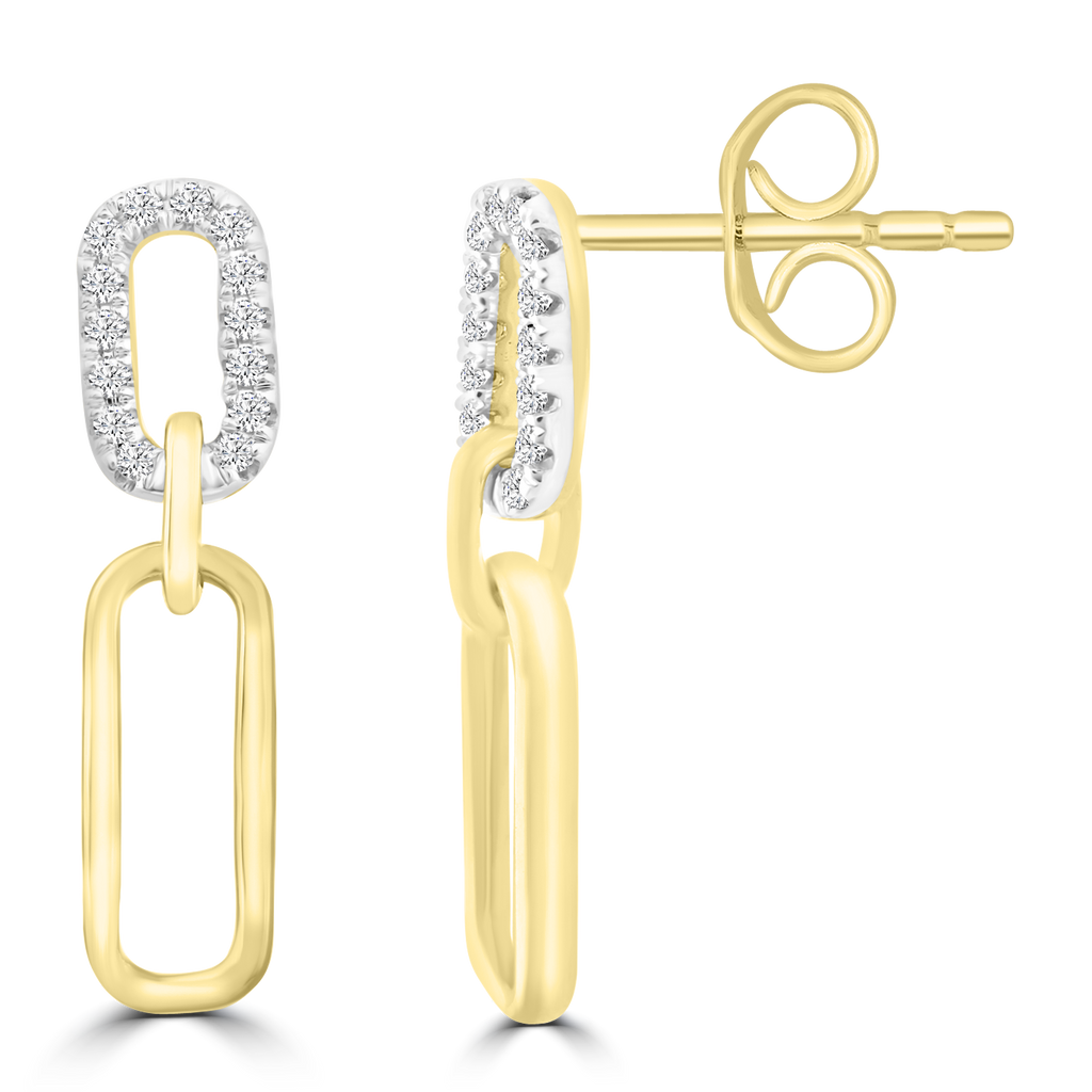 Diamond Earrings with 0.10ct Diamonds in 9K Yellow Gold