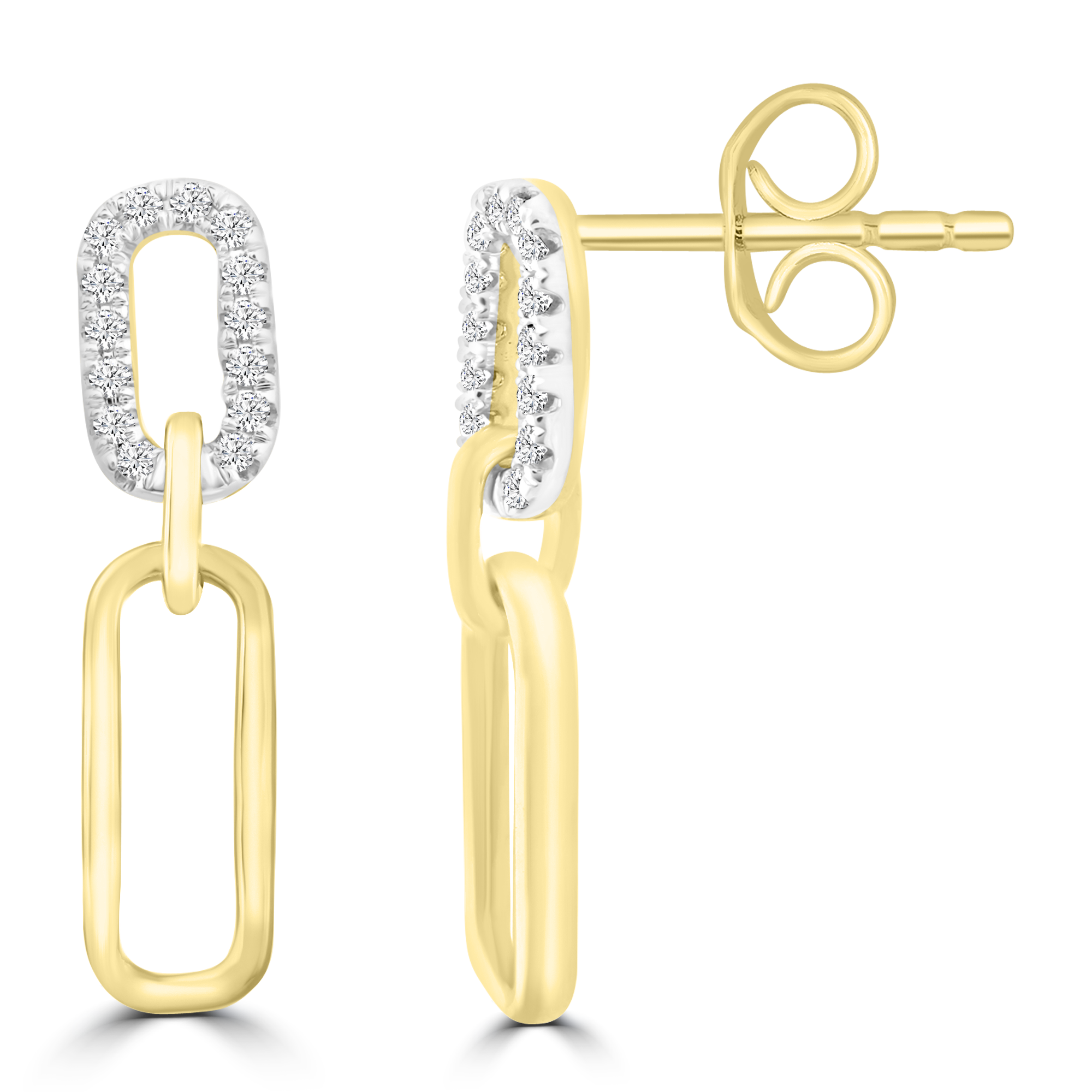 Diamond Earrings with 0.10ct Diamonds in 9K Yellow Gold