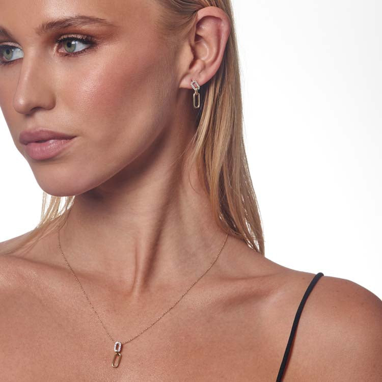 Diamond Earrings with 0.10ct Diamonds in 9K Yellow Gold