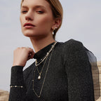 Ania Haie Gold Linked Shell Pearl Drop Pendant Necklace