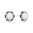 Two-Tone Shell Pearl Bloom Stud Earrings