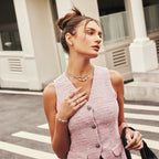 Ania Haie Silver Bezel Station Paper Clip Chain Necklace