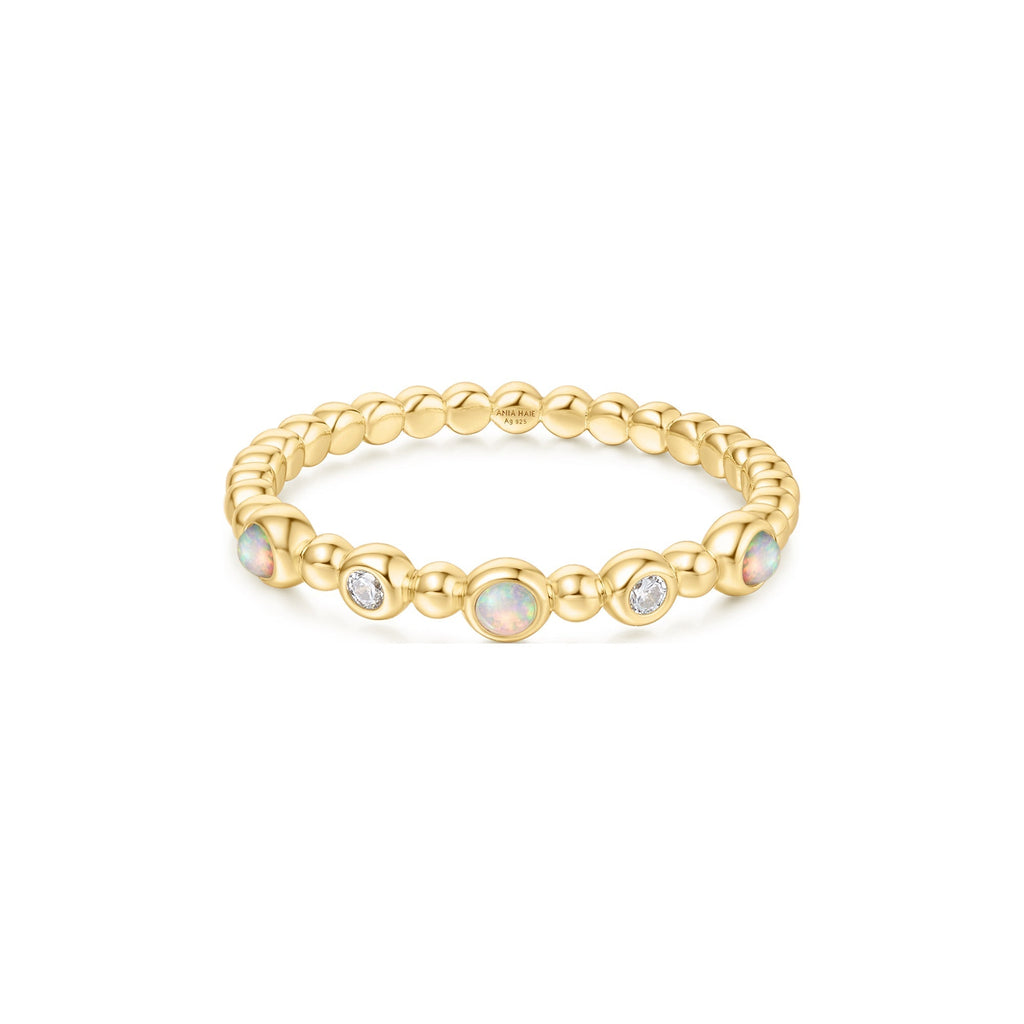 Ania Haie Gold Bezel Kyoto Opal Beaded Ring