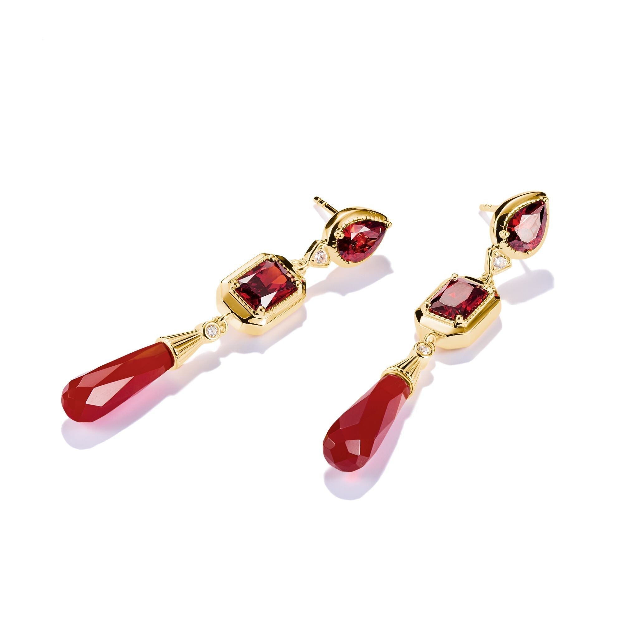 THOMAS SABO Elyndra Earrings with Red Stones