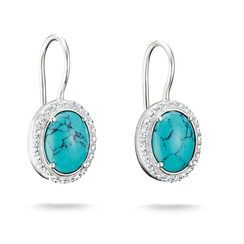 THOMAS SABO Earrings with Turquoise Oval Stones