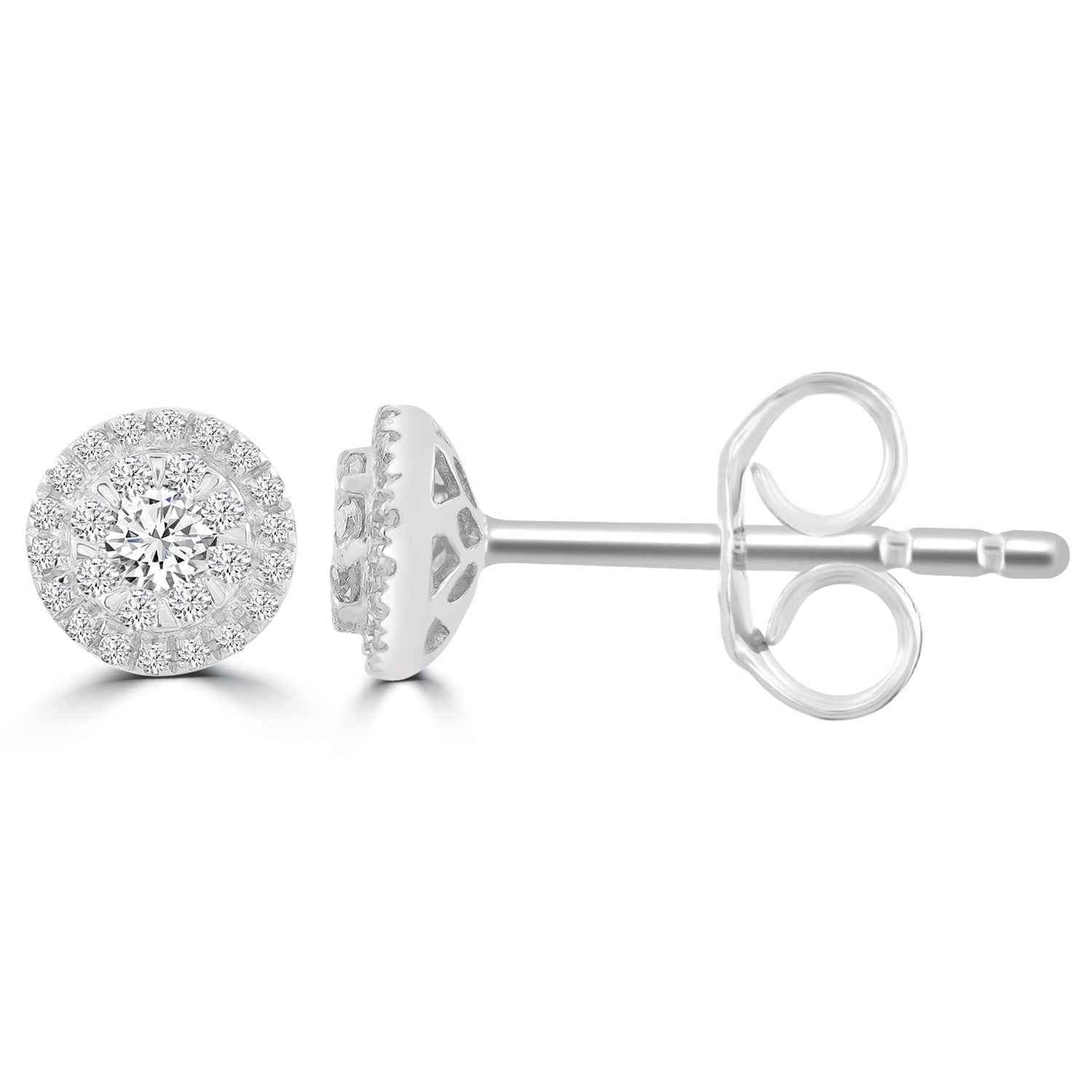 Stud Earrings with 0.25ct Diamonds in 9K White Gold