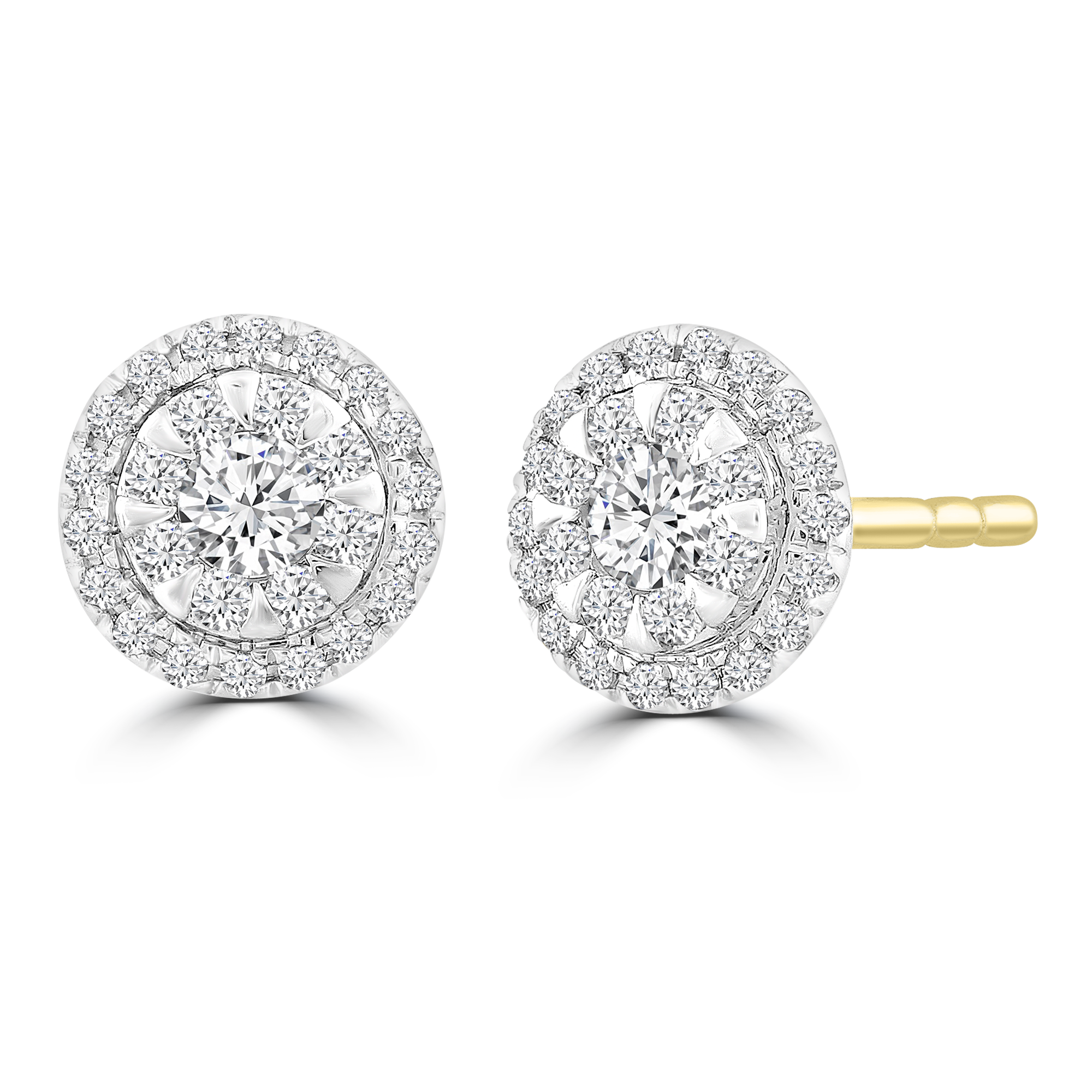 Cluster Stud Earrings with 0.25ct Diamond in 9K Yellow Gold