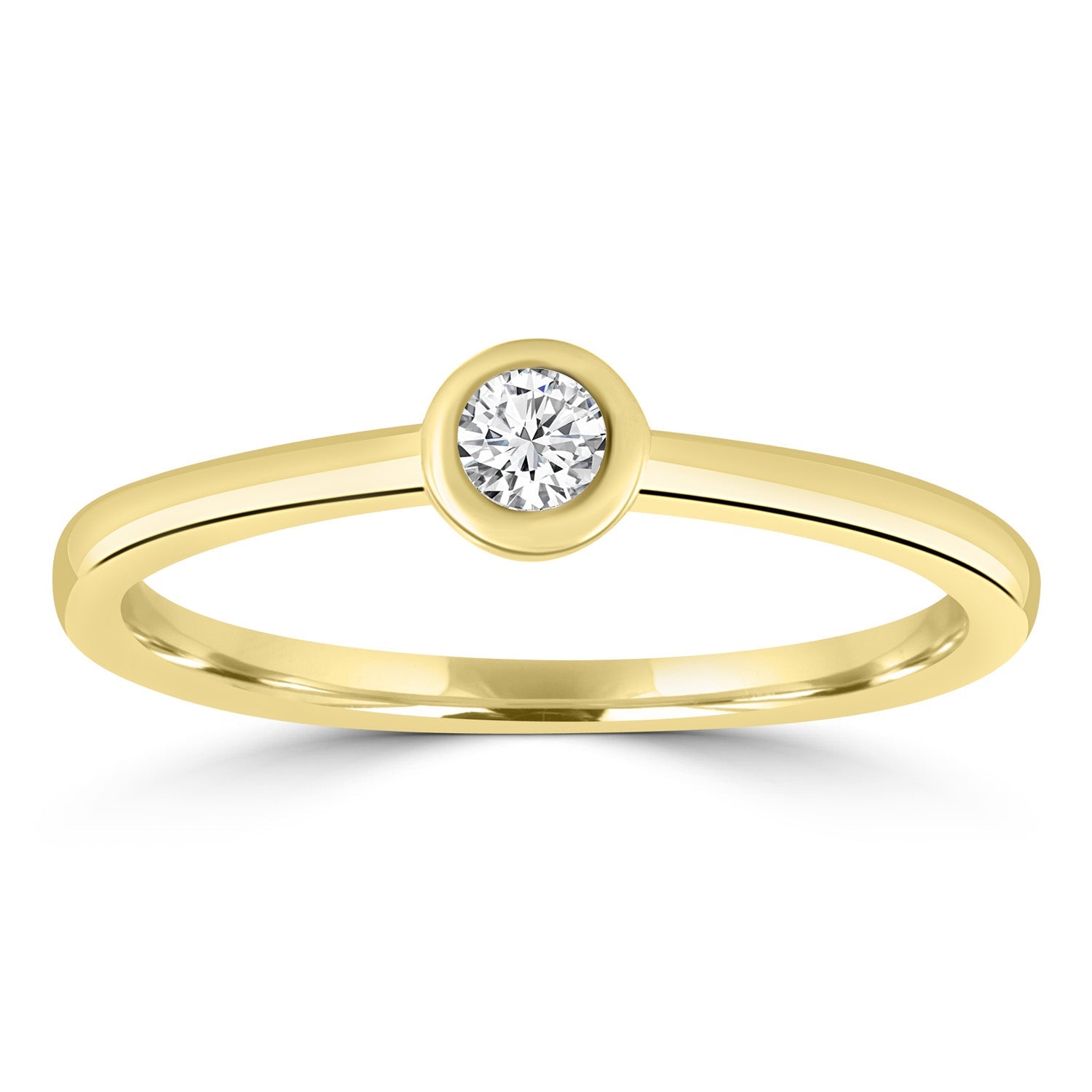 Solitaire Ring with 0.10ct Diamond in 9K Yellow Gold