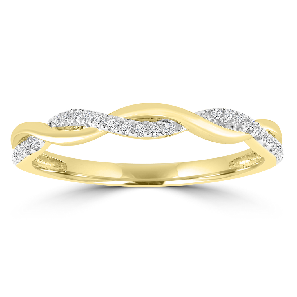 Diamond Ring with 0.07ct Diamonds in 9K Yellow Gold