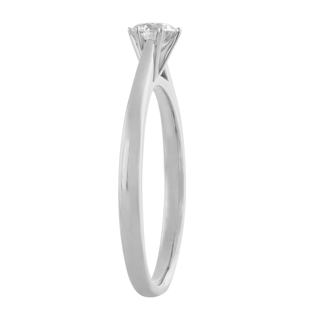 Solitaire Ring with 0.33ct Diamonds in 9K White Gold